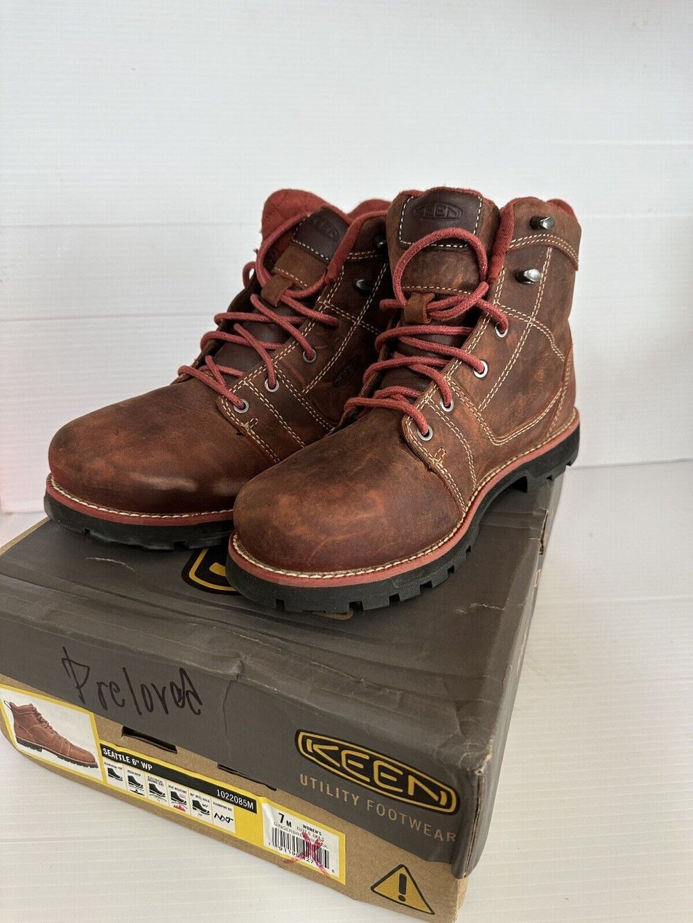 KEEN Utility womens Seattle 6 inch Alloy Toe Waterproof Work Boots Size 7M